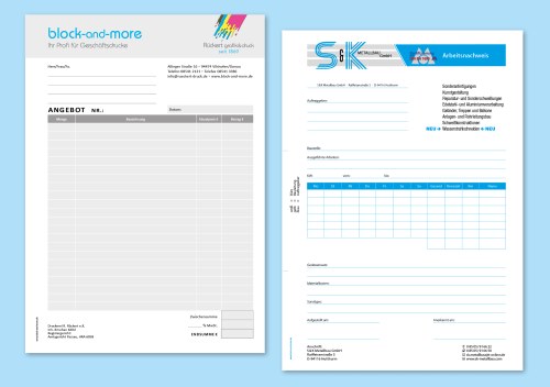 Angebotsblock & Arbeitsnachweis DIN A4