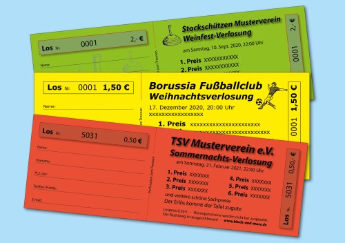 Tombola Lose Gestaltung Rückert - Grafik & Druck